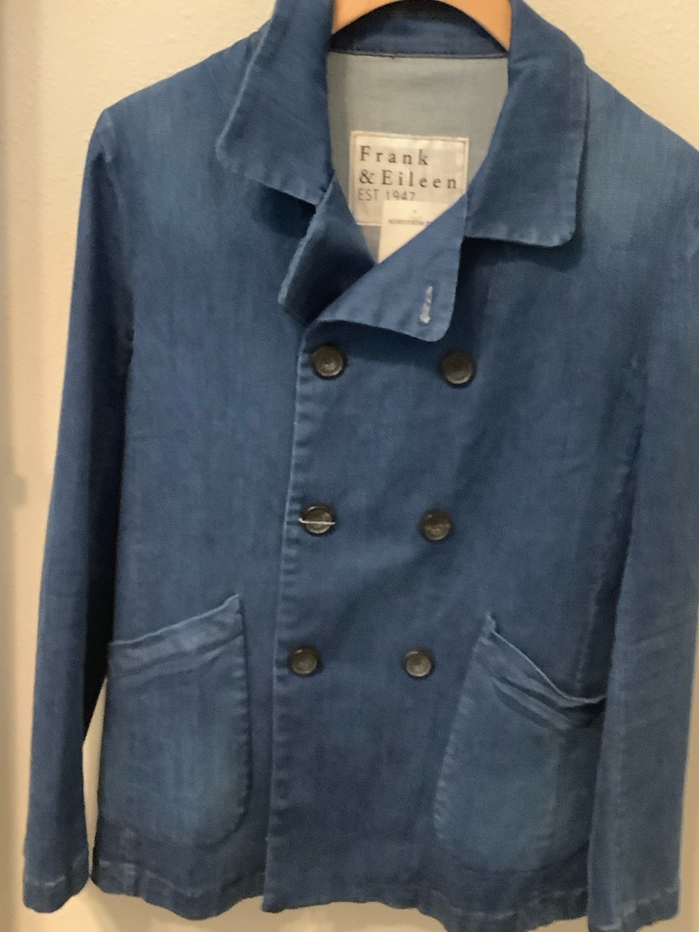 Frank & Eileen Women’s Denim Belfast Indigo Double-Breasted Pea Coat